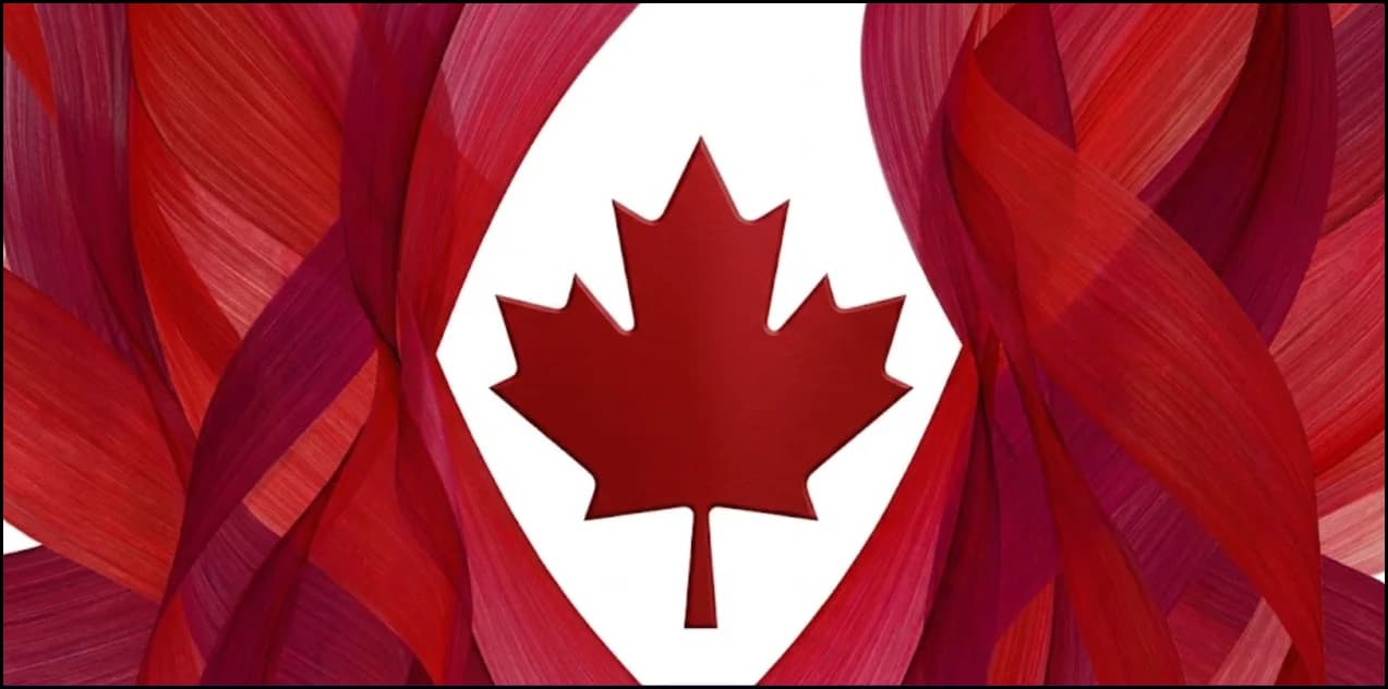 Red and white Canadian flag ribbons