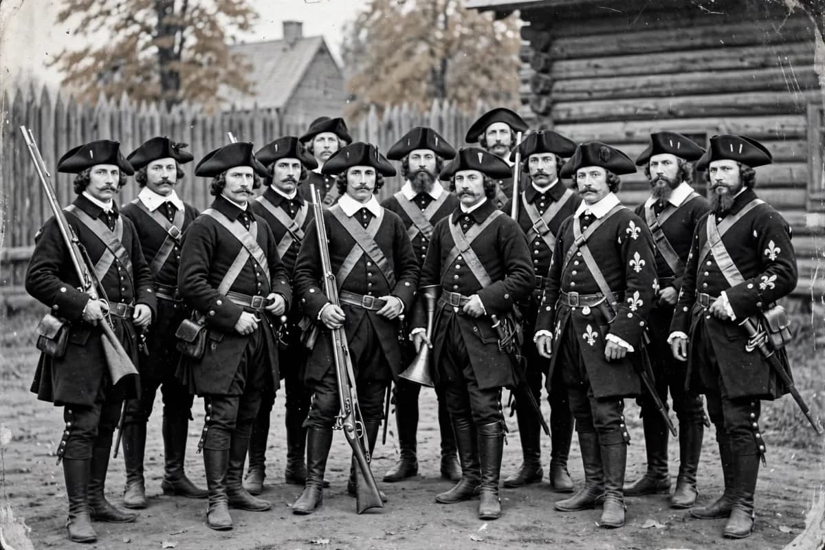 Historic group portrait of Quebec soldiers