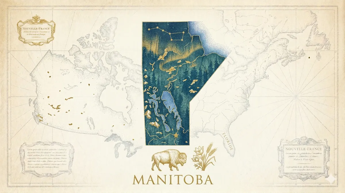 Illustrated map of Manitoba